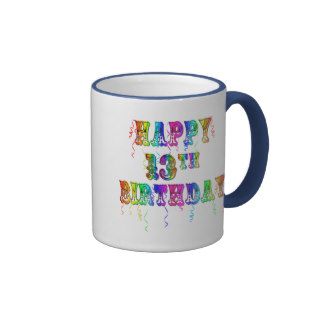 13th Birthday Gifts with Circus Balloon Font Mugs