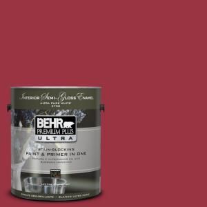 BEHR Premium Plus Ultra 1 gal. #UL100 5 High Drama Interior Semi Gloss Enamel Paint 375301