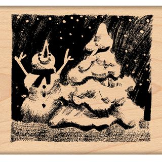 Penny Black Mounted Rubber Stamp 2.5"X2.75" Hooray Snow Penny Black Wood Stamps