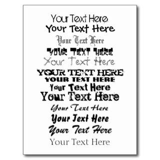 Custom Text. Fonts Postcard no. 3. Your Text Here.
