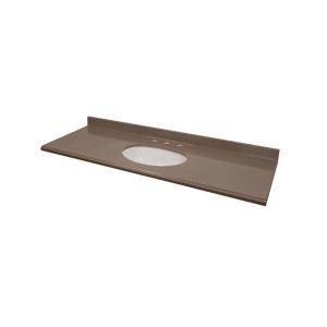 St. Paul 61 in. Colorpoint Composite Vanity Top in Mocha with White Undermount Bowl CPX1376COM