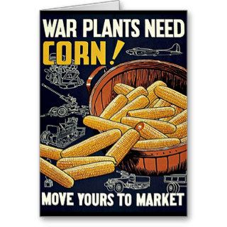 WAR CORN   WW2 Patriotic Food Poster Greeting Cards