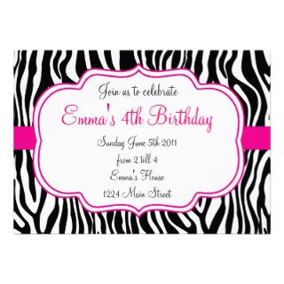 Pink Zebra Invitation