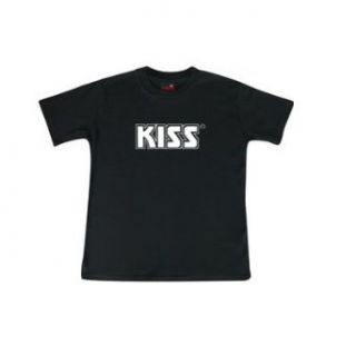 Kiss   Logo   Kinder T Shirt Schwarz Gr. 152 Bekleidung