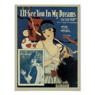 I'll See You In My Dreams Vintage Songbook Cover Posters