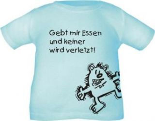 Kinder T Shirt mit Druck GEBT MIR ESSEN UND KEINER WIRD VERLETZT / Größe 60   164 in 5 Farben Bekleidung