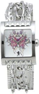 edc Damen Armbanduhr Rock'n roll queen   sparkling silver, silver A.EE100222001 Uhren