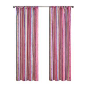 Eclipse Playtime Stripe Blackout Pink Curtain Panel, 63 in. Length 11226042X063PK