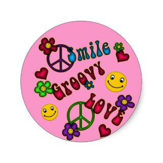 Smile Groovy Love Peace Sticker