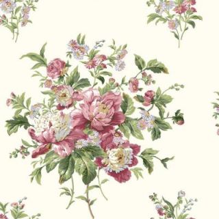 The Wallpaper Company 8 in. x 10 in. Forever Yours Bouquet Red/Purple Wallpaper Sample DISCONTINUED WC1286392S