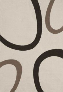 Lalee 347103393 Moderner Designer Teppich / Muster  Kreise Retro / Neu / Creme / Grösse  120 x 170 cm Küche & Haushalt