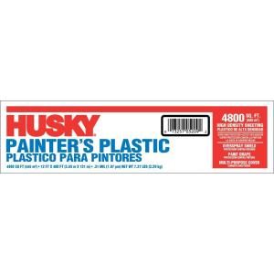 Husky 12 ft. x 400 ft. Clear .31 mil Painters Plastic 03512H