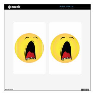 Happy Smiley Face Yawning Kindle Fire Decal