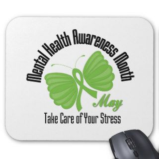 Butterfly Ribbon Mental Health Awareness Month Mousepad
