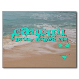Cancun Mexico 2014 Spring Break Ocean Blue Post Cards