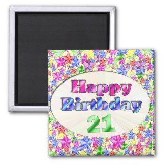 Happy Birthday 21 Magnet
