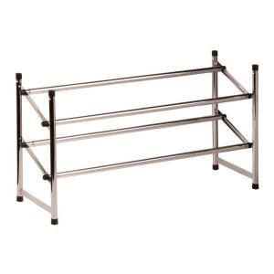 Honey Can Do 12 Pair Expandable Shoe Rack in Chrome SHO 01170