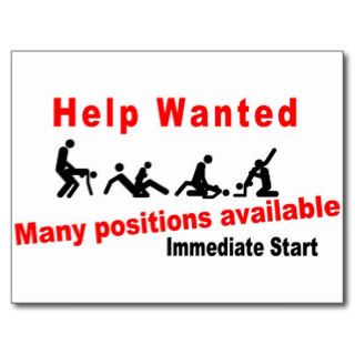 Help wanted post card