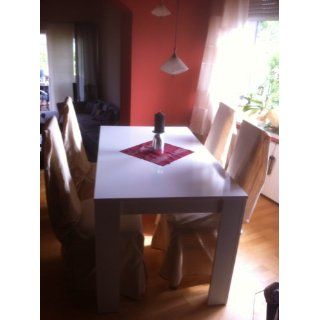 Esstisch Weiß 140 x 80 cm Küchentisch Tisch Esszimmertisch Tisch ausziehbar auf 185 x 80 cm Küche & Haushalt