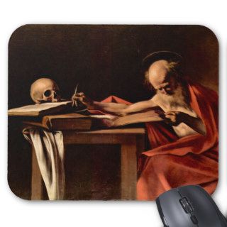 St. Jerome while writing by Caravaggio Mousepad