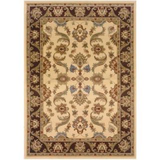 LR Resources Traditional Cream and Brown Runner 1 ft. 10 in. x 7 ft. 1 in. Plush Indoor Area Rug LR80371 CRBW28