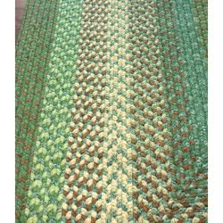 nuLOOM Handmade Cotton Fabric Braided Green Villa Rug (2'6 x 9') Nuloom Runner Rugs