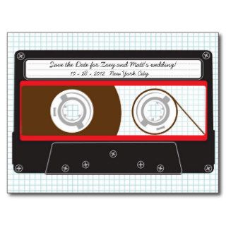 Indie Mixtape (Black/Red) Save the Date Post Card