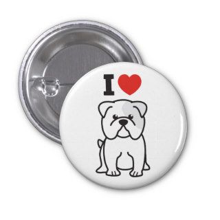 Bulldog Dog Cartoon Pin