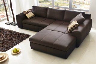 Couch Luidor Braun Sofa mit Schlaffunktion und Kissen Küche & Haushalt
