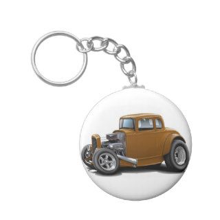 1930's Hot Rod Brown Car Keychains