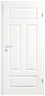 Zimmertür Tür Türen Innentüren Formprofiltür Weisslack mit Holzzarge 5 fach gerundet Keil 4GAD RSP DIN Links 198,5x86,0x14,0cm Baumarkt