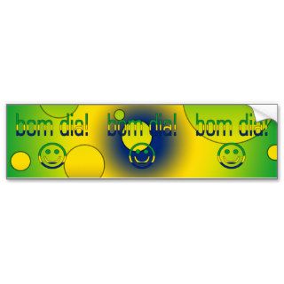 Bom Dia Brazil Flag Colors Pop Art Bumper Sticker