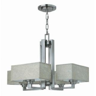 Fredrick Ramond FR49454BNI Four Light Chandelier from Quattro Collection, Brushed Nickel    