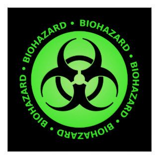 Green Biohazard Warning Poster