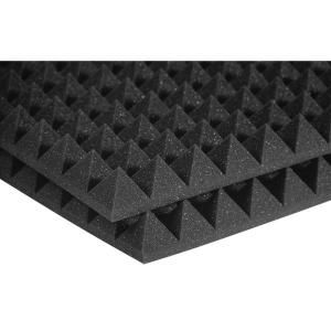 Auralex 2 ft. W x 2 ft. L x 2 in. H Studio Foam Pyramid Panels   Charcoal (Half Pack 12 Panels per Box) 2PYR22CHA HP