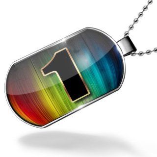 Dogtag 1 color number as fire Dog tags necklace   Neonblond Jewelry