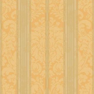 The Wallpaper Company 8 in. x 10 in. Yellow Damask Stripe Wallpaper Sample WC1280417S