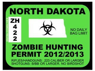 North Dakota Zombie Hunting Permit 2012 (Bumper Sticker) 