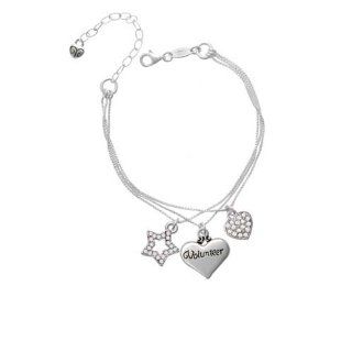 Volunteer Heart   LuckyStar Silver Charm Bracelet Delight Jewelry