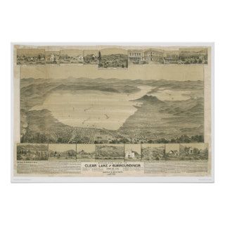 Clear Lake, CA. Panoramic Map (0289A) Print