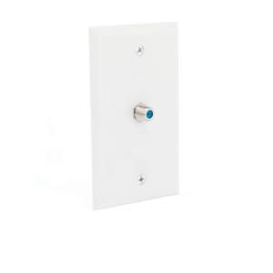 CE TECH Coaxial Wall Plate   White VIDEO CABLE WALL PLATE (WHITE) 1 LN