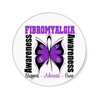 Fibromyalgia Awareness Butterfly Stickers