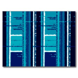 Abstract Squares in blue Post Card