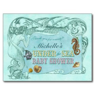 Under the Sea Baby Shower Thank You Postcard