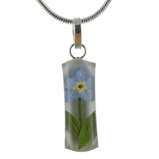 Sterling Silver Single Forgetmenot Flower Necklace (Mexico) Pendants
