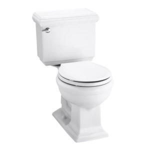 KOHLER Memoirs Classic Comfort Height 2 piece 1.28 GPF Round Front Toilet with AquaPiston Flushing Technology in White K 3986 0