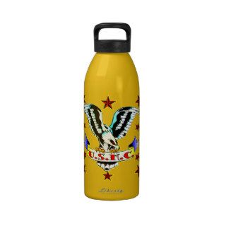 U.S.M.C. Old School Eagle Tattoo 2 Drinking Bottles