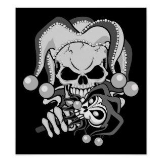 Evil Jester Skull Poster
