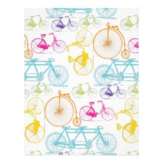 Vintage Modern Bicycle Bright Color Neon Pattern Customized Letterhead