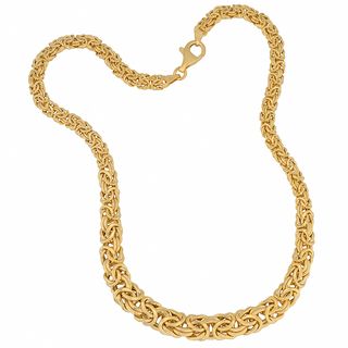 Fremada Gold over Sterling Silver Graduated Byzantine Necklace Fremada Gold Over Silver Necklaces